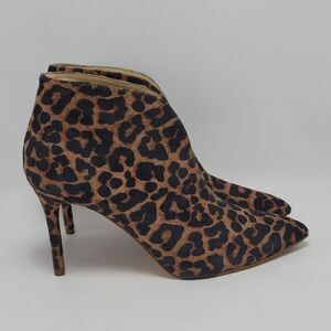 Jessica Simpson Taveli Womens Leopard Print High Heel Pointed Toe Booties Size 9